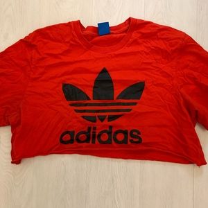 Red Adidas Cropped T-shirt